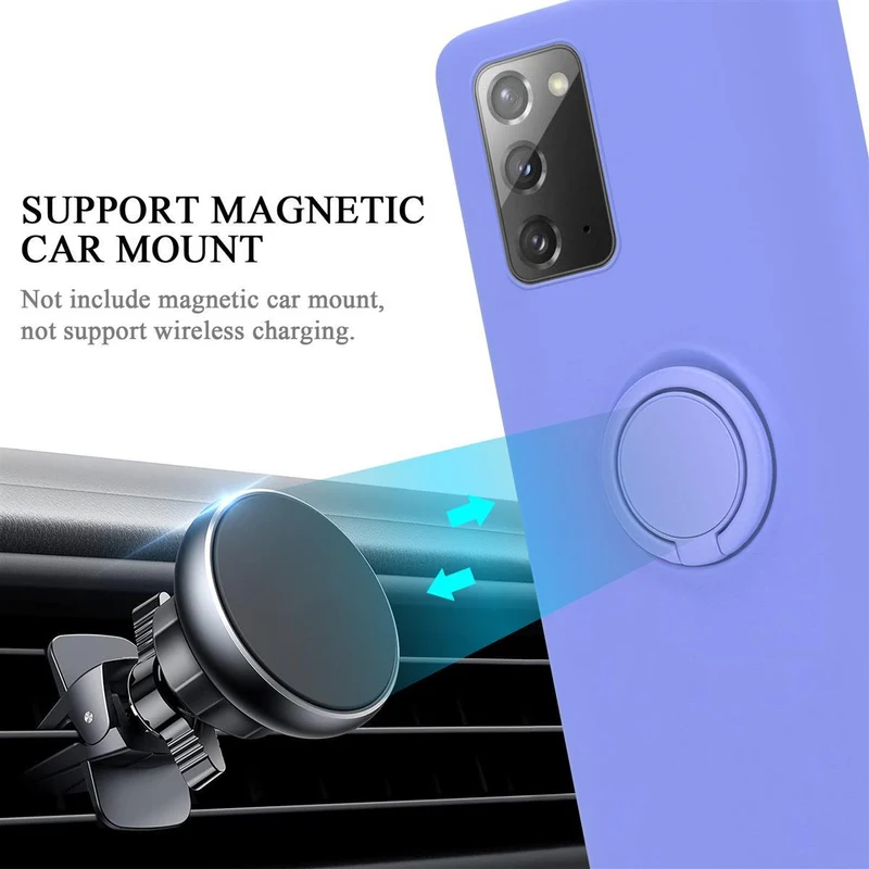 Cadorabo Hülle kompatibel mit Samsung Galaxy NOTE 20 Schutzhülle aus flexiblem TPU Silikon mit Ring