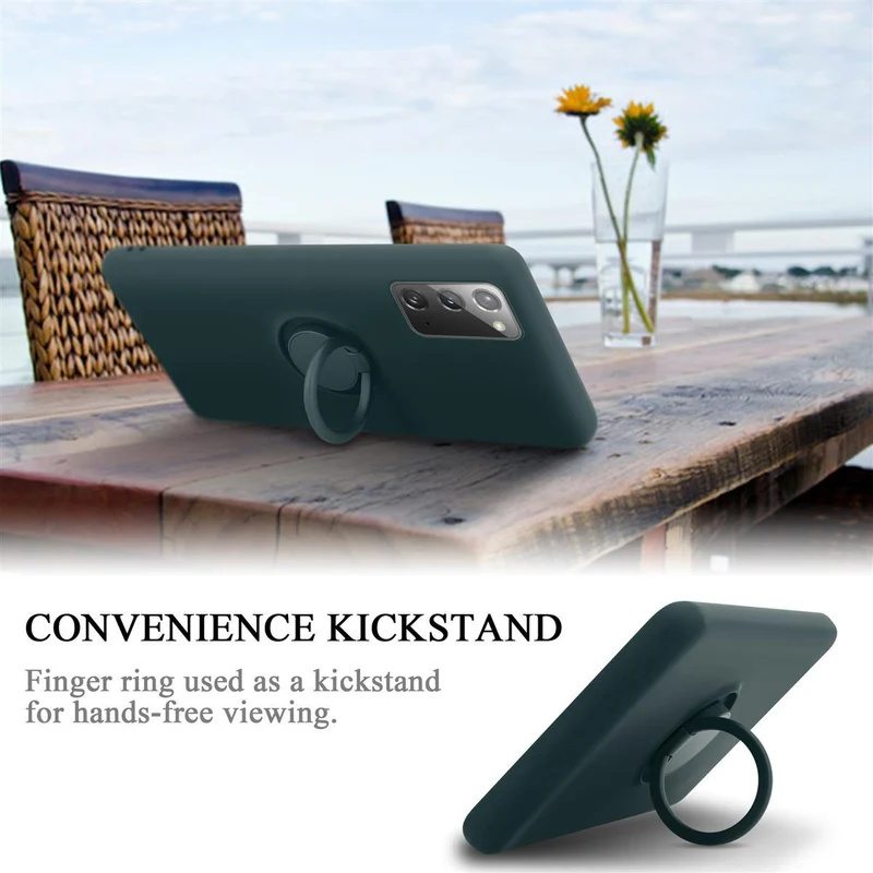 Cadorabo Hülle kompatibel mit Samsung Galaxy NOTE 20 Schutzhülle aus flexiblem TPU Silikon mit Ring
