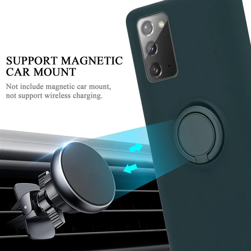 Cadorabo Hülle kompatibel mit Samsung Galaxy NOTE 20 Schutzhülle aus flexiblem TPU Silikon mit Ring