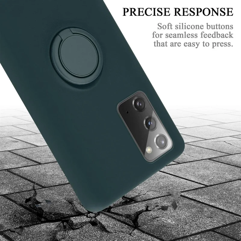 Cadorabo Hülle kompatibel mit Samsung Galaxy NOTE 20 Schutzhülle aus flexiblem TPU Silikon mit Ring