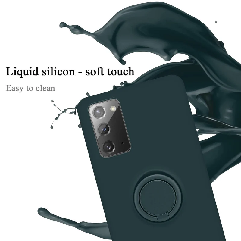 Cadorabo Hülle kompatibel mit Samsung Galaxy NOTE 20 Schutzhülle aus flexiblem TPU Silikon mit Ring