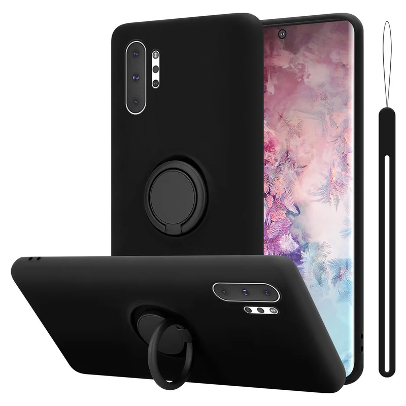 Cadorabo Hülle kompatibel mit Samsung Galaxy NOTE 10 PLUS Schutzhülle aus flexiblem TPU Silikon mit Ring