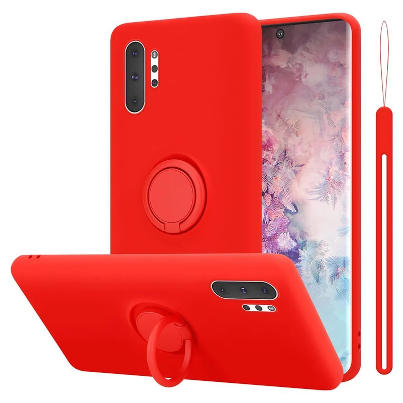 Cadorabo Hülle kompatibel mit Samsung Galaxy NOTE 10 PLUS Schutzhülle aus flexiblem TPU Silikon mit Ring