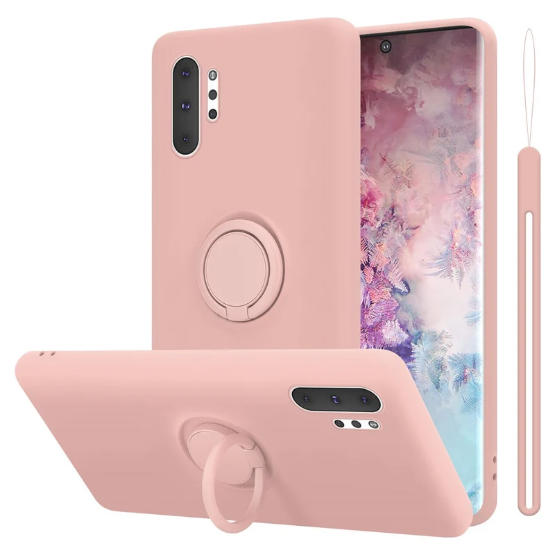 Cadorabo Hülle kompatibel mit Samsung Galaxy NOTE 10 PLUS Schutzhülle aus flexiblem TPU Silikon mit Ring
