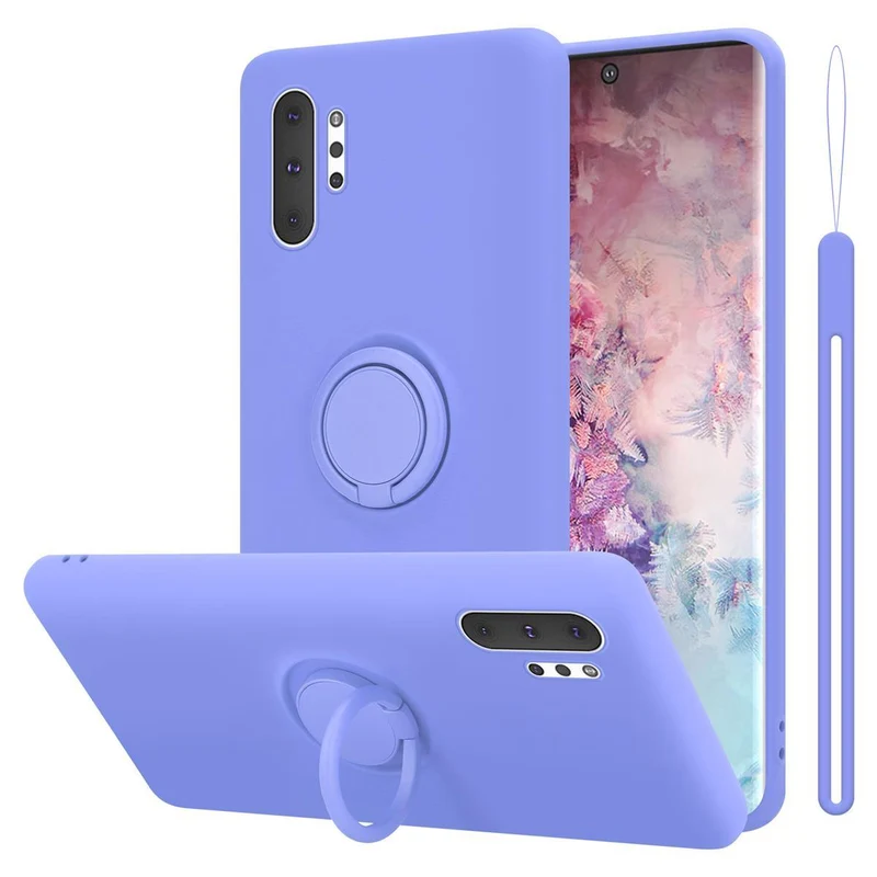 Cadorabo Hülle kompatibel mit Samsung Galaxy NOTE 10 PLUS Schutzhülle aus flexiblem TPU Silikon mit Ring