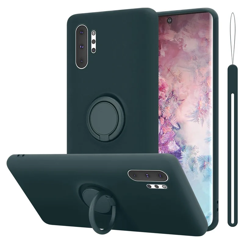 Cadorabo Hülle kompatibel mit Samsung Galaxy NOTE 10 PLUS Schutzhülle aus flexiblem TPU Silikon mit Ring