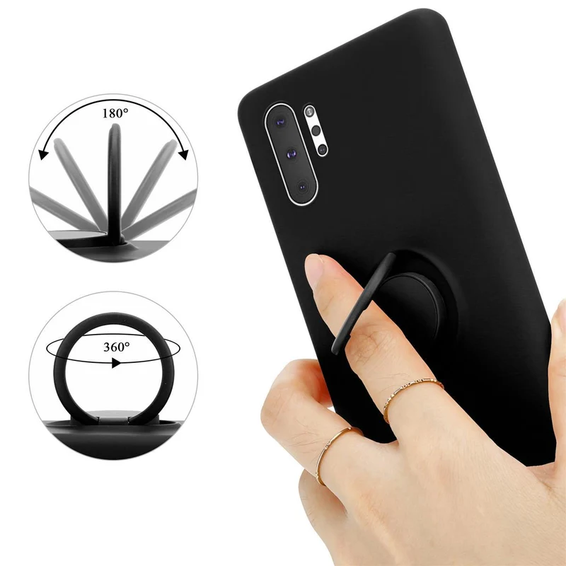Cadorabo Hülle kompatibel mit Samsung Galaxy NOTE 10 PLUS Schutzhülle aus flexiblem TPU Silikon mit Ring