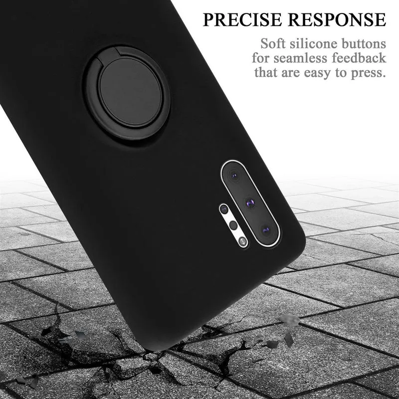 Cadorabo Hülle kompatibel mit Samsung Galaxy NOTE 10 PLUS Schutzhülle aus flexiblem TPU Silikon mit Ring