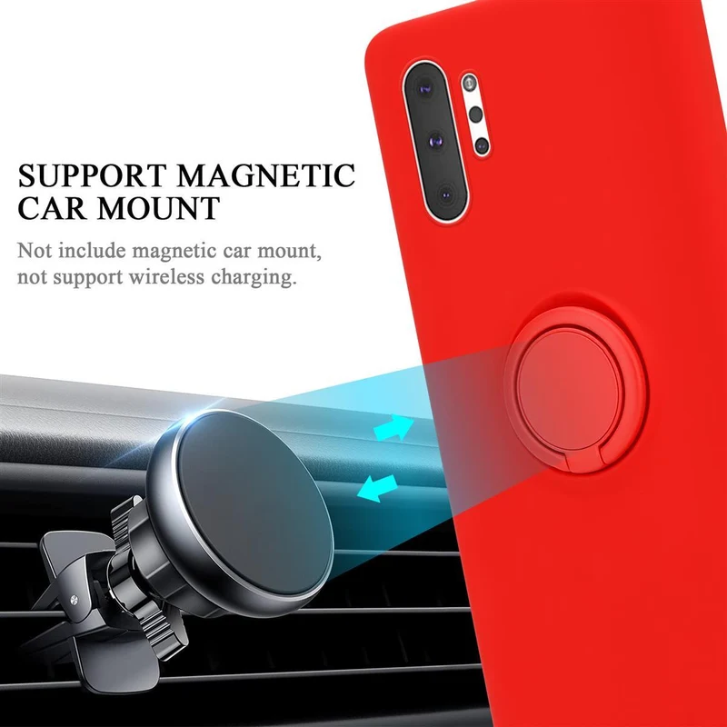 Cadorabo Hülle kompatibel mit Samsung Galaxy NOTE 10 PLUS Schutzhülle aus flexiblem TPU Silikon mit Ring