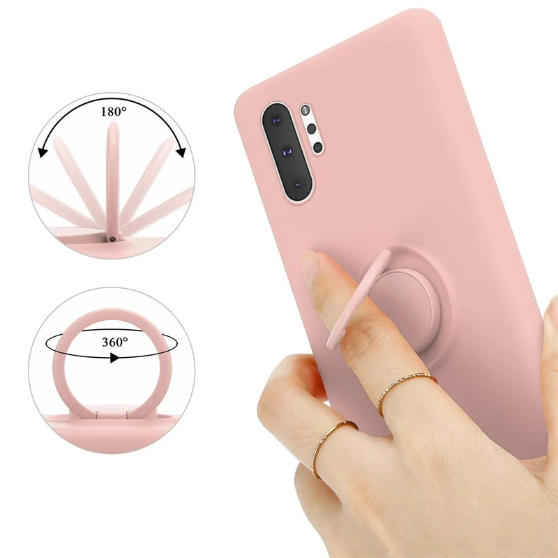 Cadorabo Hülle kompatibel mit Samsung Galaxy NOTE 10 PLUS Schutzhülle aus flexiblem TPU Silikon mit Ring