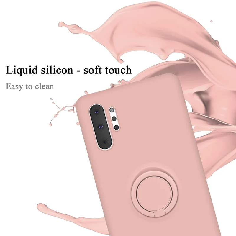 Cadorabo Hülle kompatibel mit Samsung Galaxy NOTE 10 PLUS Schutzhülle aus flexiblem TPU Silikon mit Ring