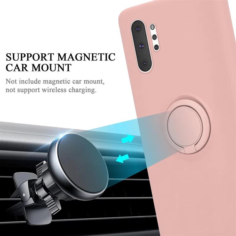 Cadorabo Hülle kompatibel mit Samsung Galaxy NOTE 10 PLUS Schutzhülle aus flexiblem TPU Silikon mit Ring
