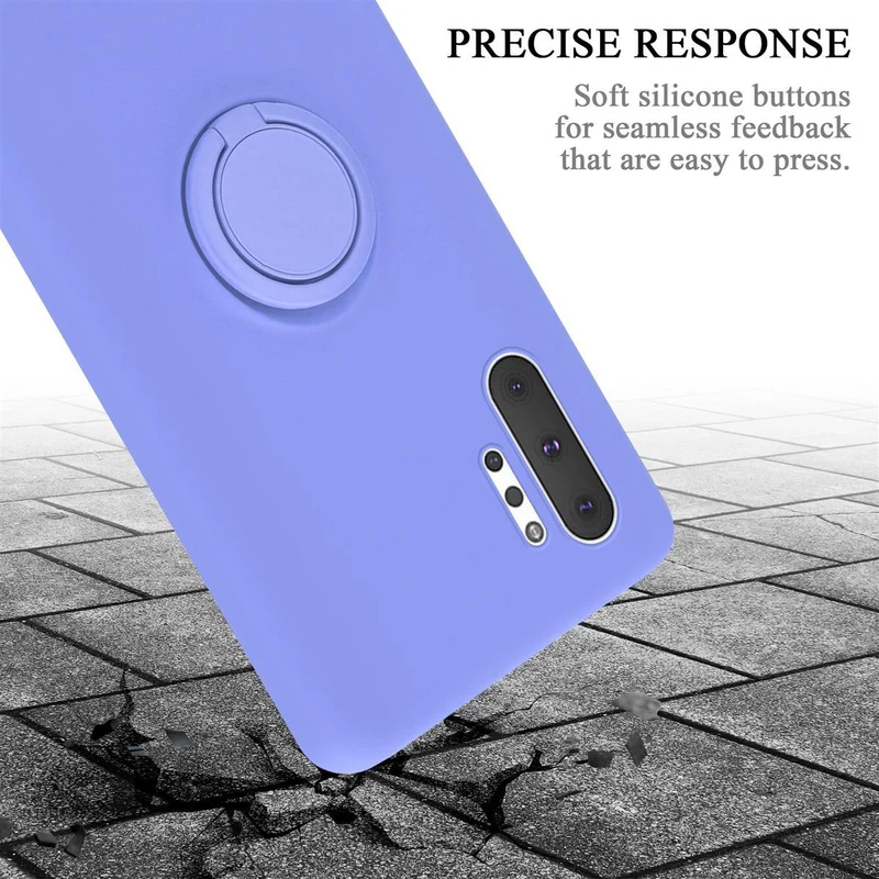 Cadorabo Hülle kompatibel mit Samsung Galaxy NOTE 10 PLUS Schutzhülle aus flexiblem TPU Silikon mit Ring