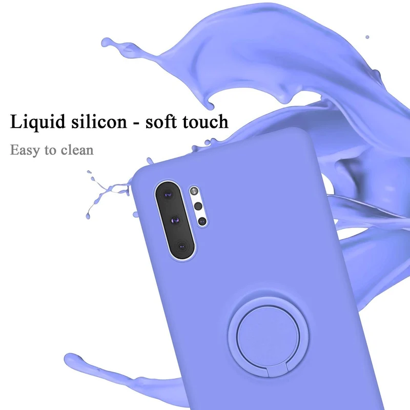 Cadorabo Hülle kompatibel mit Samsung Galaxy NOTE 10 PLUS Schutzhülle aus flexiblem TPU Silikon mit Ring