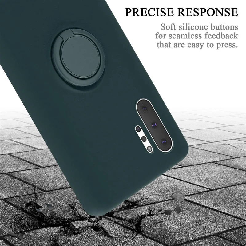 Cadorabo Hülle kompatibel mit Samsung Galaxy NOTE 10 PLUS Schutzhülle aus flexiblem TPU Silikon mit Ring