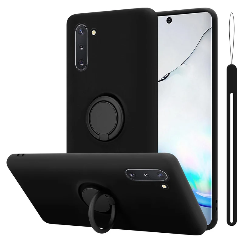 Cadorabo Hülle kompatibel mit Samsung Galaxy NOTE 10 Schutzhülle aus flexiblem TPU Silikon mit Ring