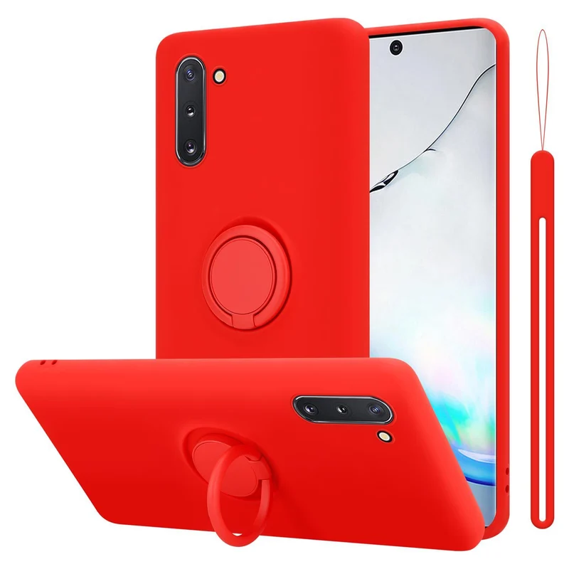 Cadorabo Hülle kompatibel mit Samsung Galaxy NOTE 10 Schutzhülle aus flexiblem TPU Silikon mit Ring