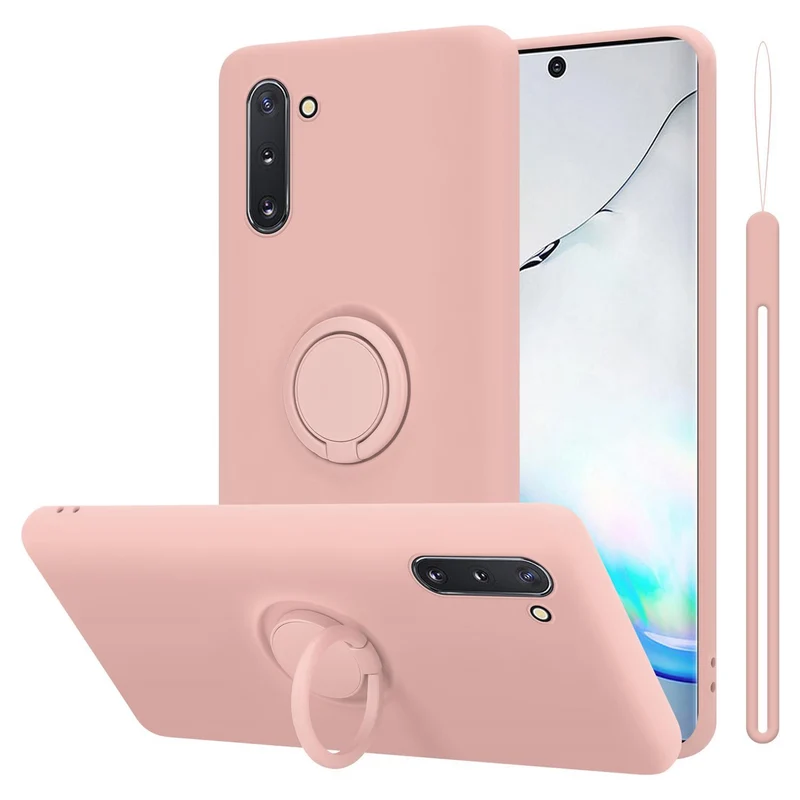 Cadorabo Hülle kompatibel mit Samsung Galaxy NOTE 10 Schutzhülle aus flexiblem TPU Silikon mit Ring