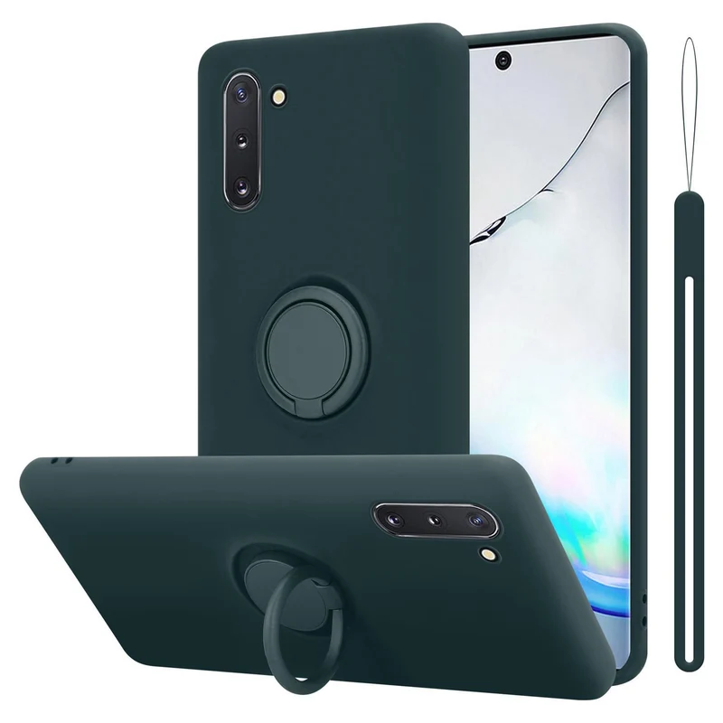 Cadorabo Hülle kompatibel mit Samsung Galaxy NOTE 10 Schutzhülle aus flexiblem TPU Silikon mit Ring
