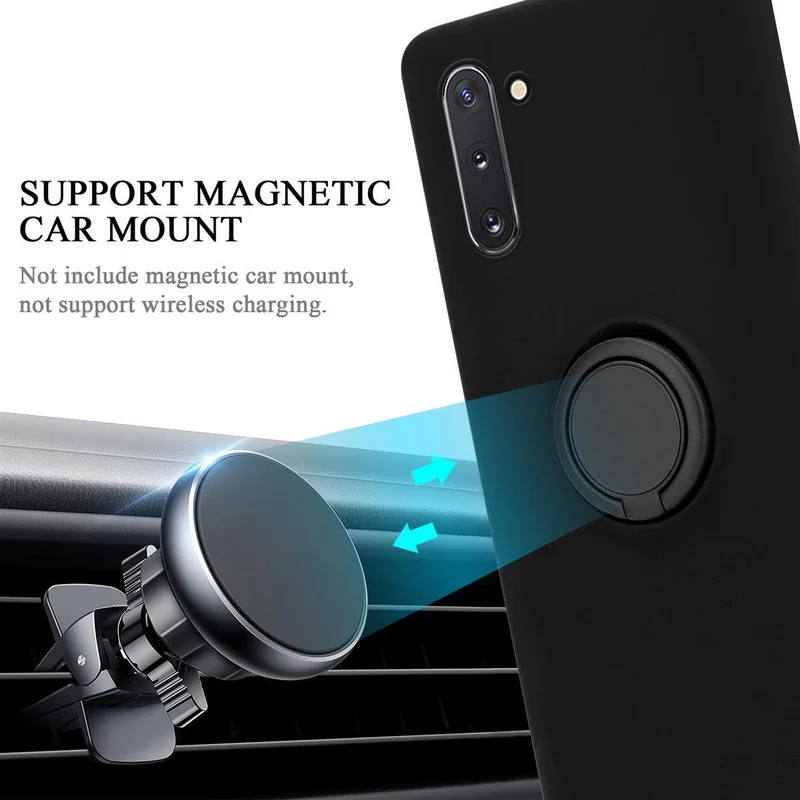 Cadorabo Hülle kompatibel mit Samsung Galaxy NOTE 10 Schutzhülle aus flexiblem TPU Silikon mit Ring