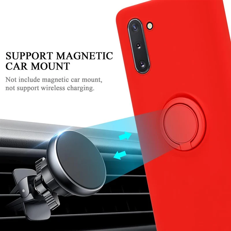 Cadorabo Hülle kompatibel mit Samsung Galaxy NOTE 10 Schutzhülle aus flexiblem TPU Silikon mit Ring