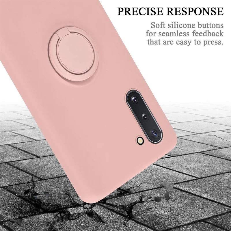 Cadorabo Hülle kompatibel mit Samsung Galaxy NOTE 10 Schutzhülle aus flexiblem TPU Silikon mit Ring
