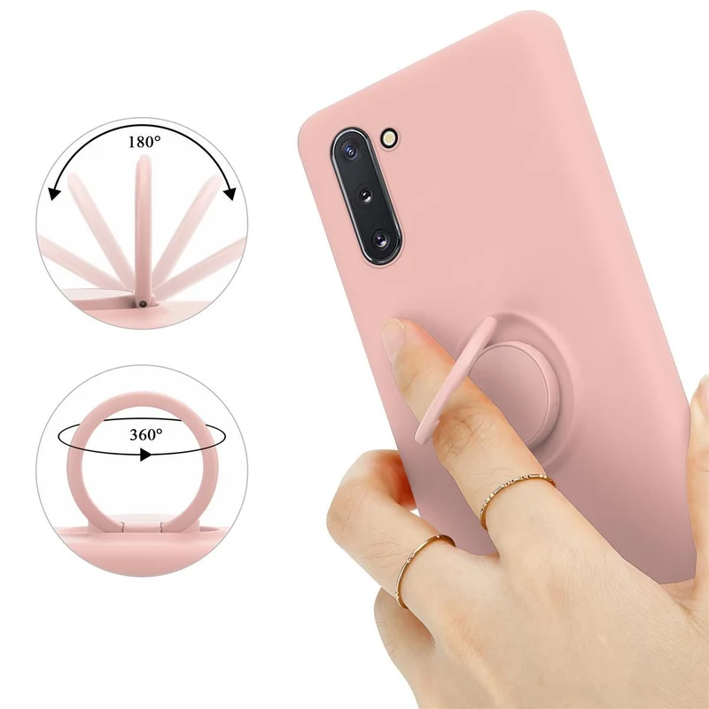Cadorabo Hülle kompatibel mit Samsung Galaxy NOTE 10 Schutzhülle aus flexiblem TPU Silikon mit Ring