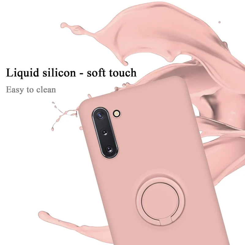 Cadorabo Hülle kompatibel mit Samsung Galaxy NOTE 10 Schutzhülle aus flexiblem TPU Silikon mit Ring