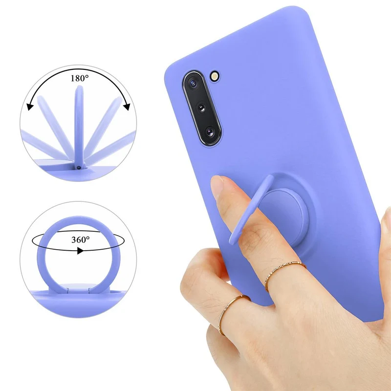 Cadorabo Hülle kompatibel mit Samsung Galaxy NOTE 10 Schutzhülle aus flexiblem TPU Silikon mit Ring