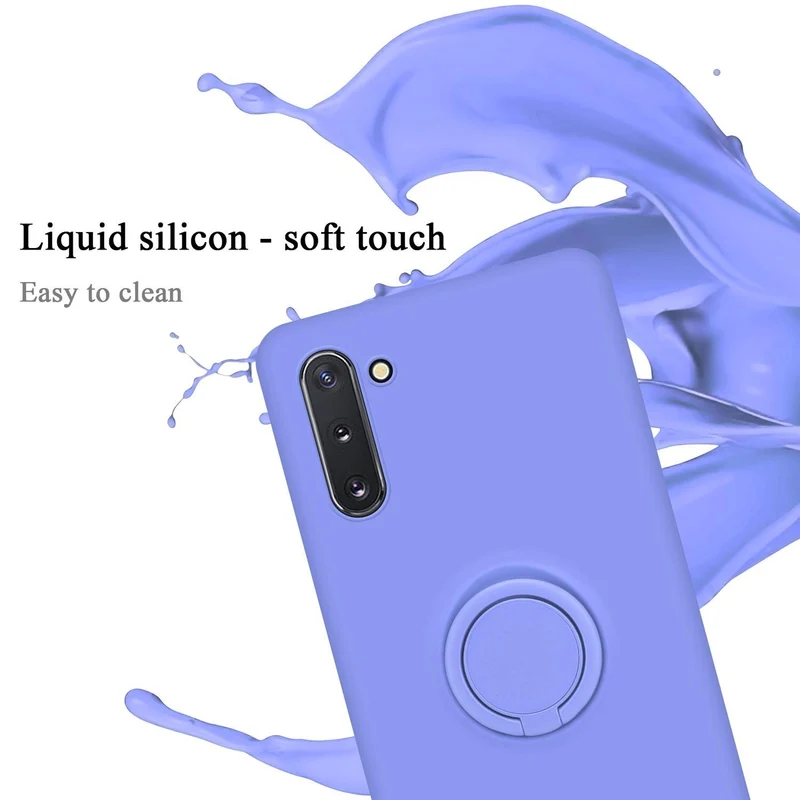 Cadorabo Hülle kompatibel mit Samsung Galaxy NOTE 10 Schutzhülle aus flexiblem TPU Silikon mit Ring