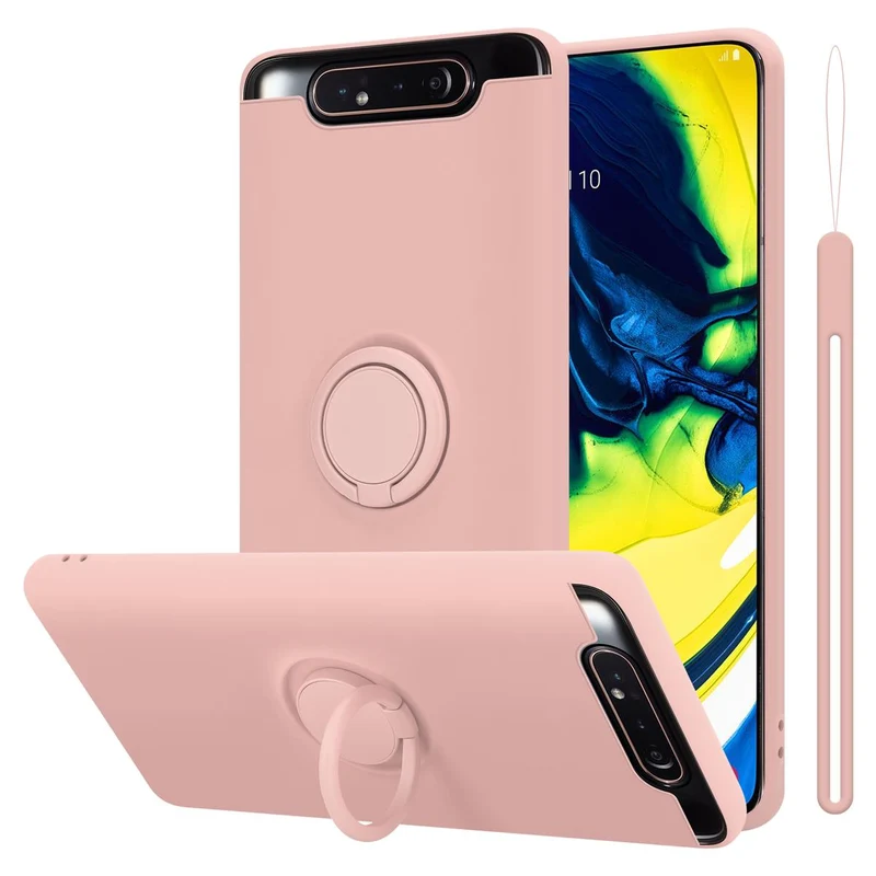 Cadorabo Hülle kompatibel mit Samsung Galaxy A80 / A90 4G Schutzhülle aus flexiblem TPU Silikon mit Ring