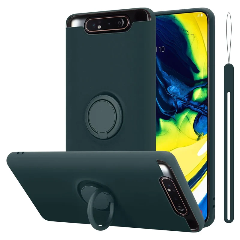 Cadorabo Hülle kompatibel mit Samsung Galaxy A80 / A90 4G Schutzhülle aus flexiblem TPU Silikon mit Ring