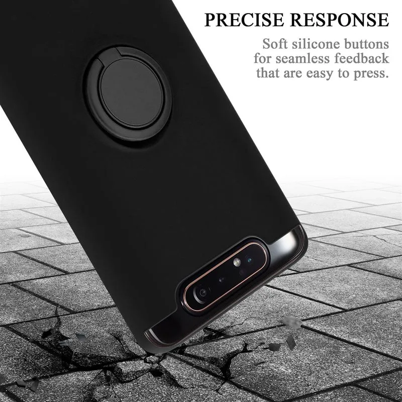 Cadorabo Hülle kompatibel mit Samsung Galaxy A80 / A90 4G Schutzhülle aus flexiblem TPU Silikon mit Ring