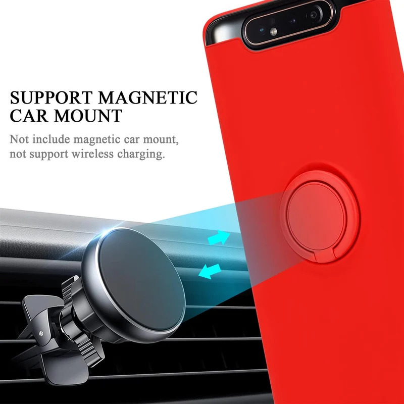 Cadorabo Hülle kompatibel mit Samsung Galaxy A80 / A90 4G Schutzhülle aus flexiblem TPU Silikon mit Ring