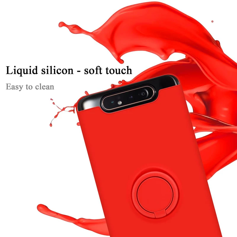 Cadorabo Hülle kompatibel mit Samsung Galaxy A80 / A90 4G Schutzhülle aus flexiblem TPU Silikon mit Ring