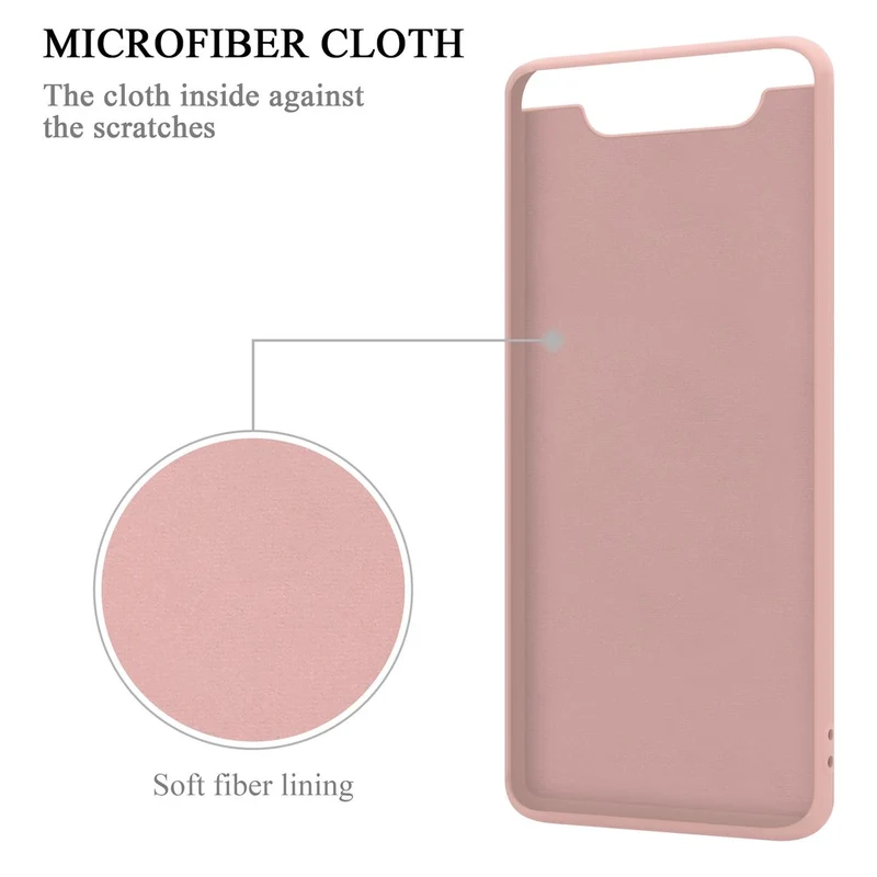 Cadorabo Hülle kompatibel mit Samsung Galaxy A80 / A90 4G Schutzhülle aus flexiblem TPU Silikon mit Ring