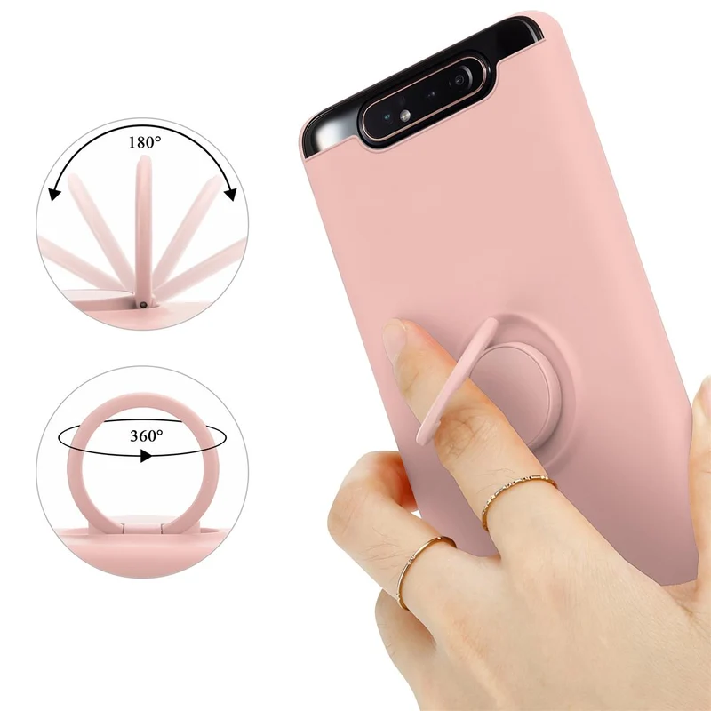 Cadorabo Hülle kompatibel mit Samsung Galaxy A80 / A90 4G Schutzhülle aus flexiblem TPU Silikon mit Ring