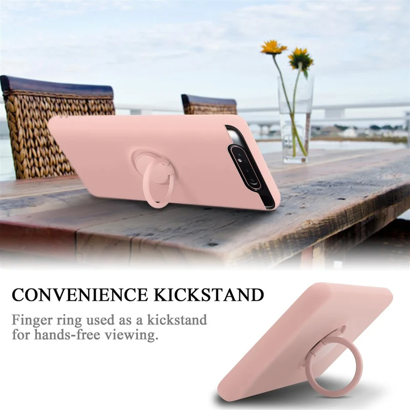Cadorabo Hülle kompatibel mit Samsung Galaxy A80 / A90 4G Schutzhülle aus flexiblem TPU Silikon mit Ring