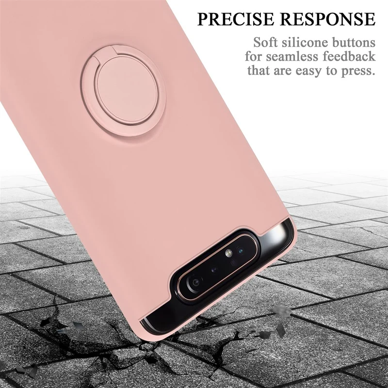 Cadorabo Hülle kompatibel mit Samsung Galaxy A80 / A90 4G Schutzhülle aus flexiblem TPU Silikon mit Ring