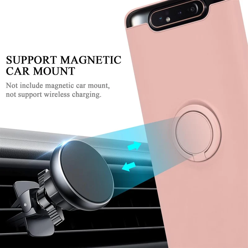 Cadorabo Hülle kompatibel mit Samsung Galaxy A80 / A90 4G Schutzhülle aus flexiblem TPU Silikon mit Ring