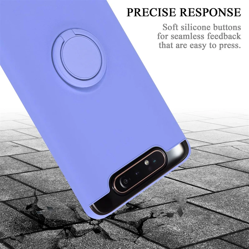 Cadorabo Hülle kompatibel mit Samsung Galaxy A80 / A90 4G Schutzhülle aus flexiblem TPU Silikon mit Ring