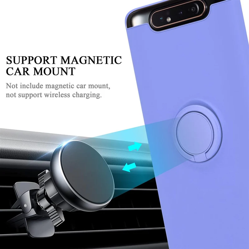 Cadorabo Hülle kompatibel mit Samsung Galaxy A80 / A90 4G Schutzhülle aus flexiblem TPU Silikon mit Ring