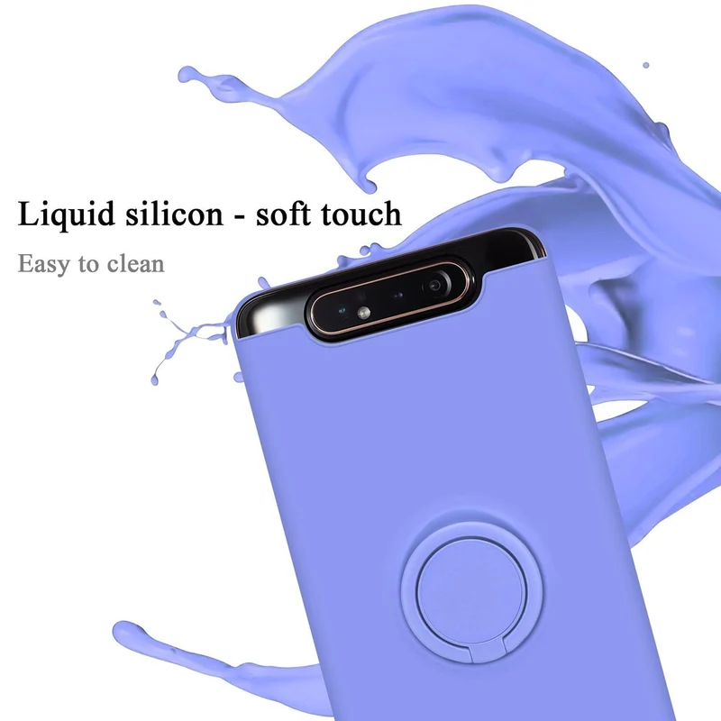 Cadorabo Hülle kompatibel mit Samsung Galaxy A80 / A90 4G Schutzhülle aus flexiblem TPU Silikon mit Ring