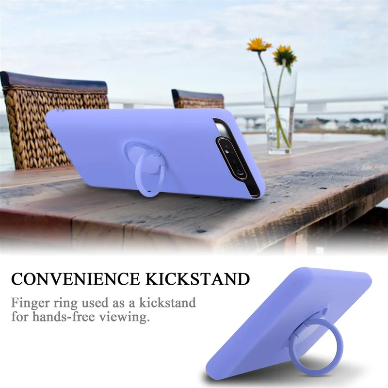Cadorabo Hülle kompatibel mit Samsung Galaxy A80 / A90 4G Schutzhülle aus flexiblem TPU Silikon mit Ring