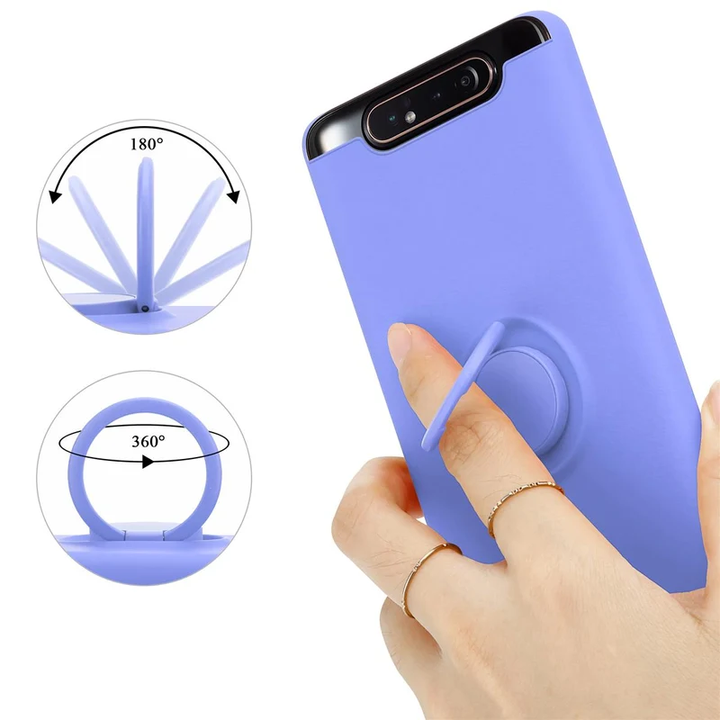 Cadorabo Hülle kompatibel mit Samsung Galaxy A80 / A90 4G Schutzhülle aus flexiblem TPU Silikon mit Ring