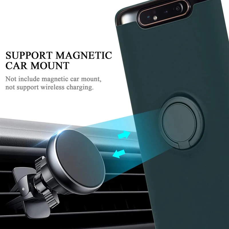 Cadorabo Hülle kompatibel mit Samsung Galaxy A80 / A90 4G Schutzhülle aus flexiblem TPU Silikon mit Ring