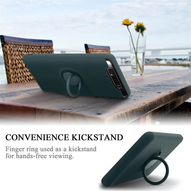 Cadorabo Hülle kompatibel mit Samsung Galaxy A80 / A90 4G Schutzhülle aus flexiblem TPU Silikon mit Ring