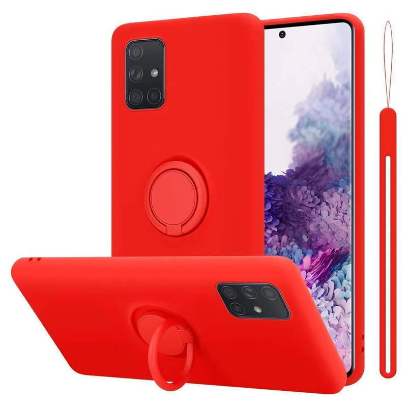 Cadorabo Hülle kompatibel mit Samsung Galaxy A71 4G Schutzhülle aus flexiblem TPU Silikon mit Ring