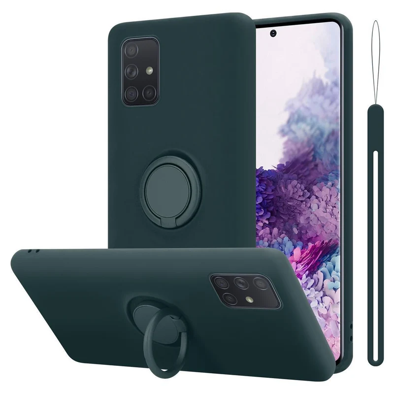 Cadorabo Hülle kompatibel mit Samsung Galaxy A71 4G Schutzhülle aus flexiblem TPU Silikon mit Ring