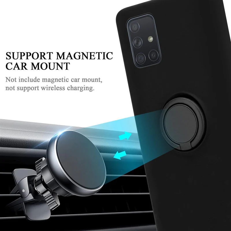Cadorabo Hülle kompatibel mit Samsung Galaxy A71 4G Schutzhülle aus flexiblem TPU Silikon mit Ring